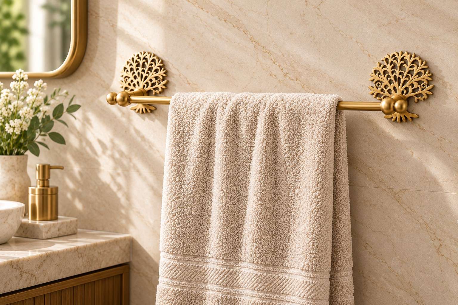 Heritage wall-mounted brass towel rod manufacturer - Laxmi Handicraft